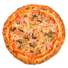 Піца з шинкою і печерицями